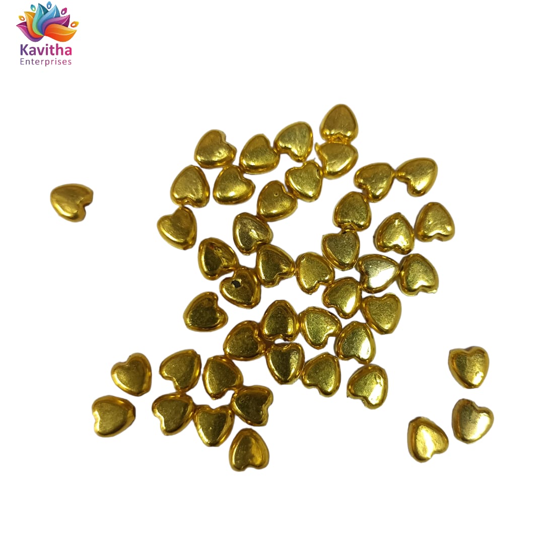 Bright Gold Plastic CCB Beads for Saree Tassels, Jewelry Making, and Embroidery (50g Pack)