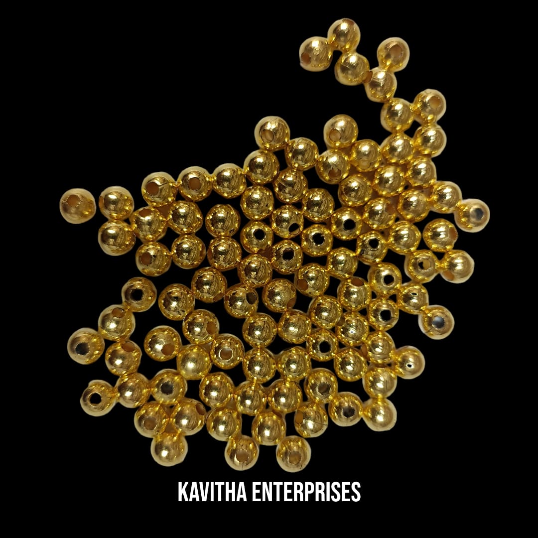 5mm Bright Gold Plastic CCB Beads for Saree Tassels, Jewelry Making, and Embroidery (50g Pack)