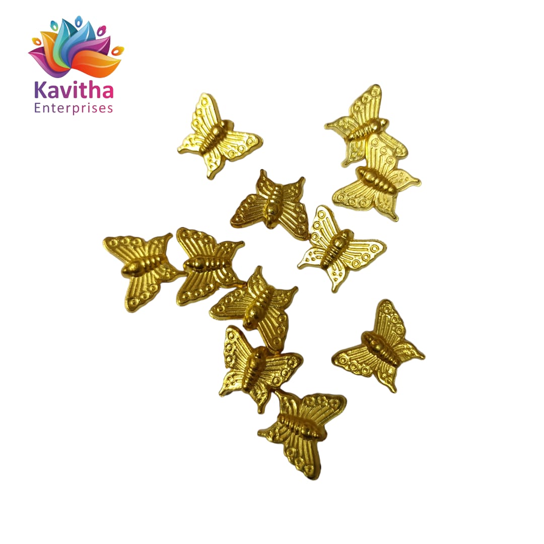 Bright Gold Plastic CCB Beads for Saree Tassels, Jewelry Making, and Embroidery (50g Pack)