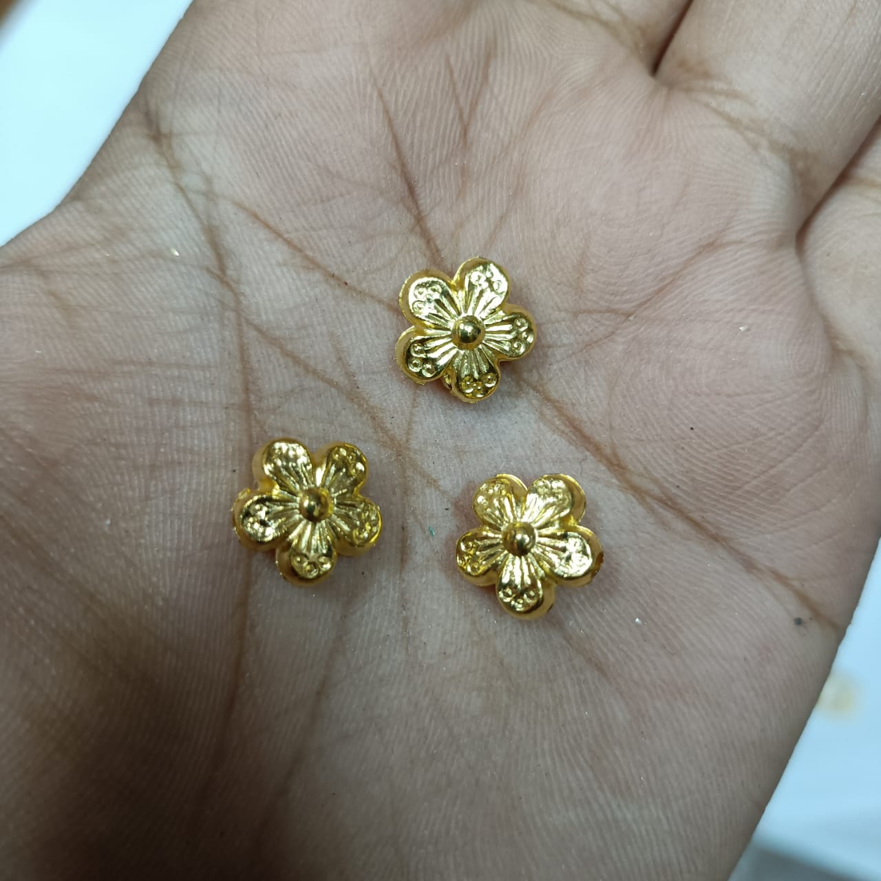 Bright Gold Plastic CCB Beads for Saree Tassels, Jewelry Making, and Embroidery (50g Pack)