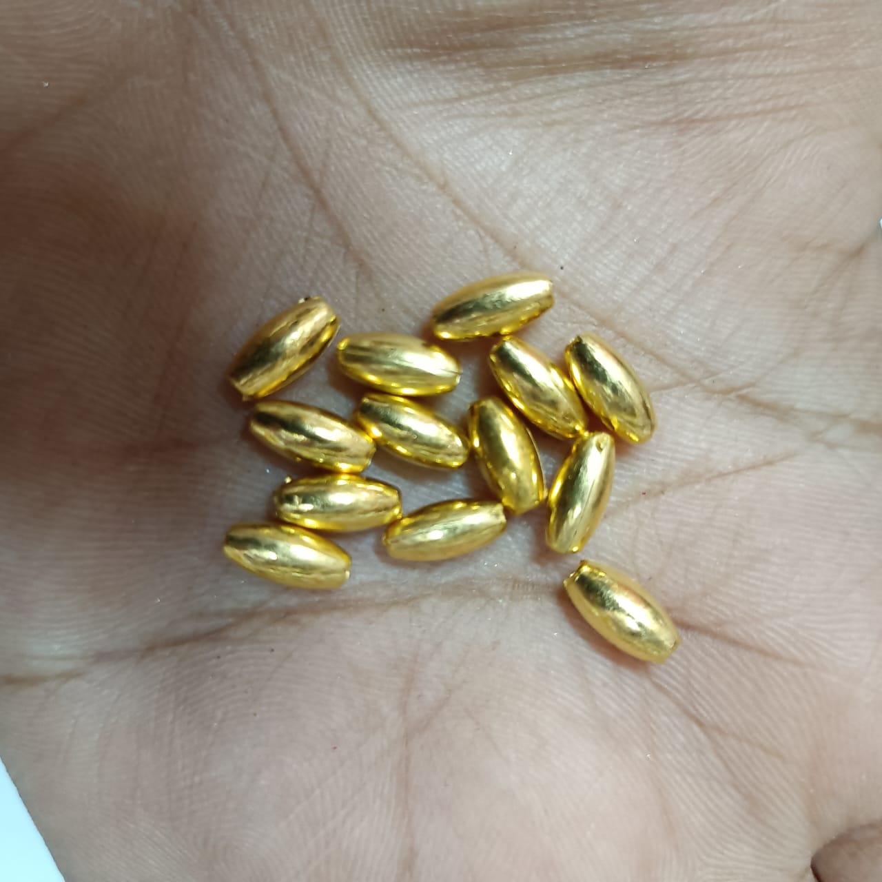 Bright Gold Plastic CCB Beads for Saree Tassels, Jewelry Making, and Embroidery (50g Pack)