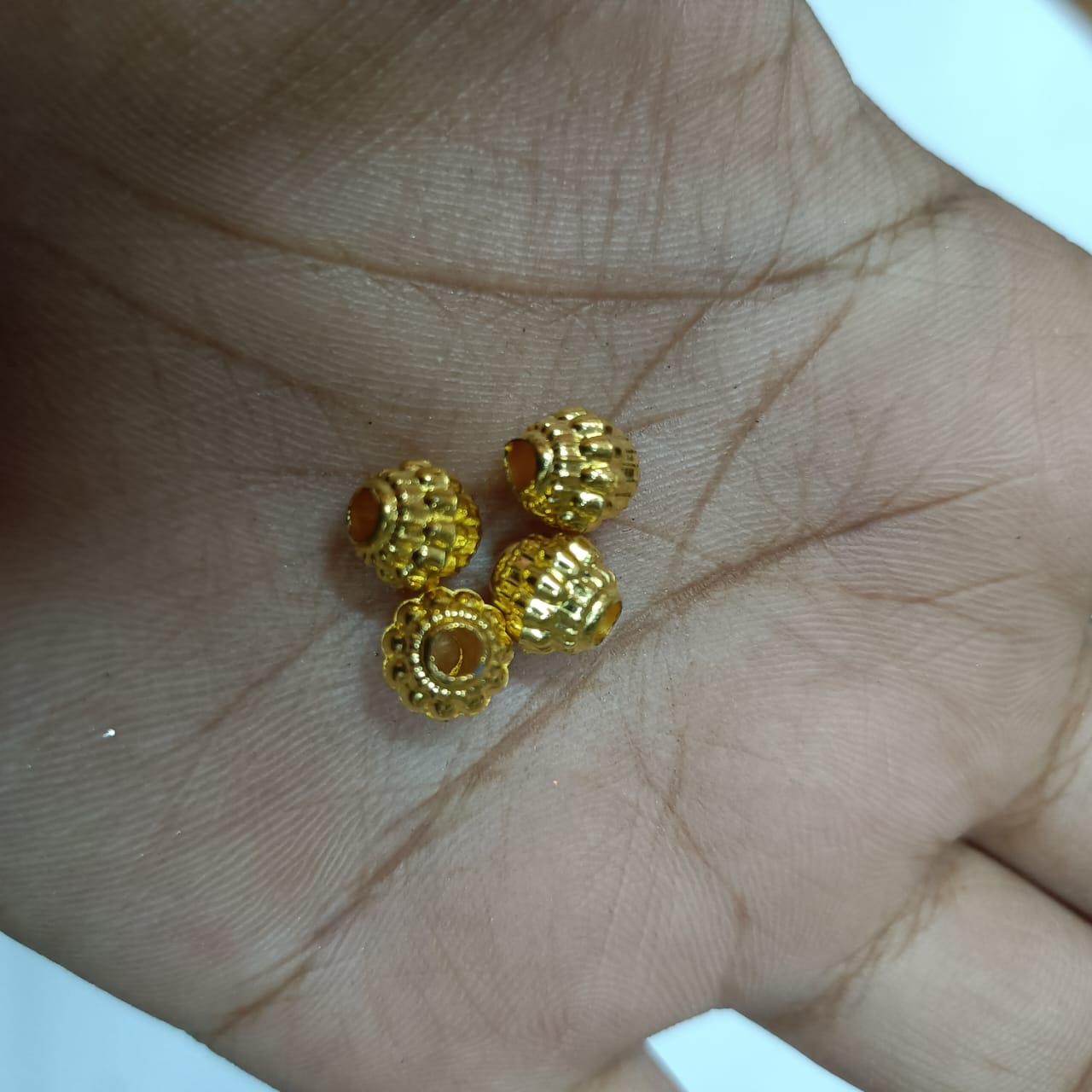 Bright Gold Plastic CCB Beads for Saree Tassels, Jewelry Making, and Embroidery (50g Pack)