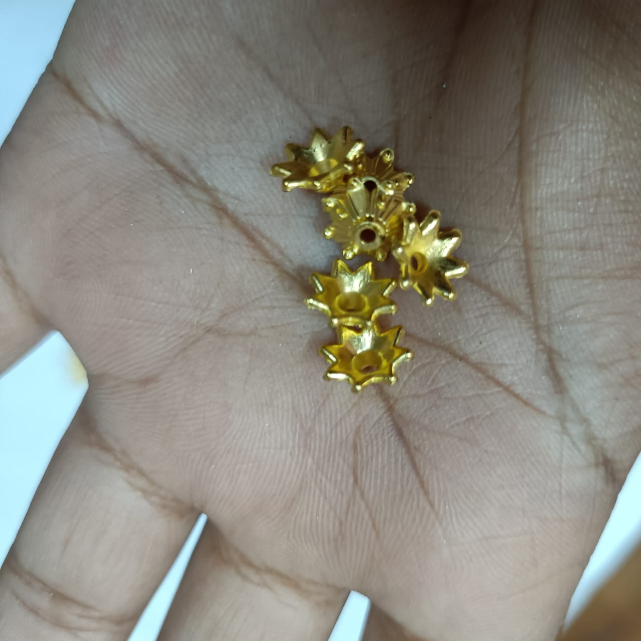 Bright Gold Plastic CCB Beads for Saree Tassels, Jewelry Making, and Embroidery (50g Pack)