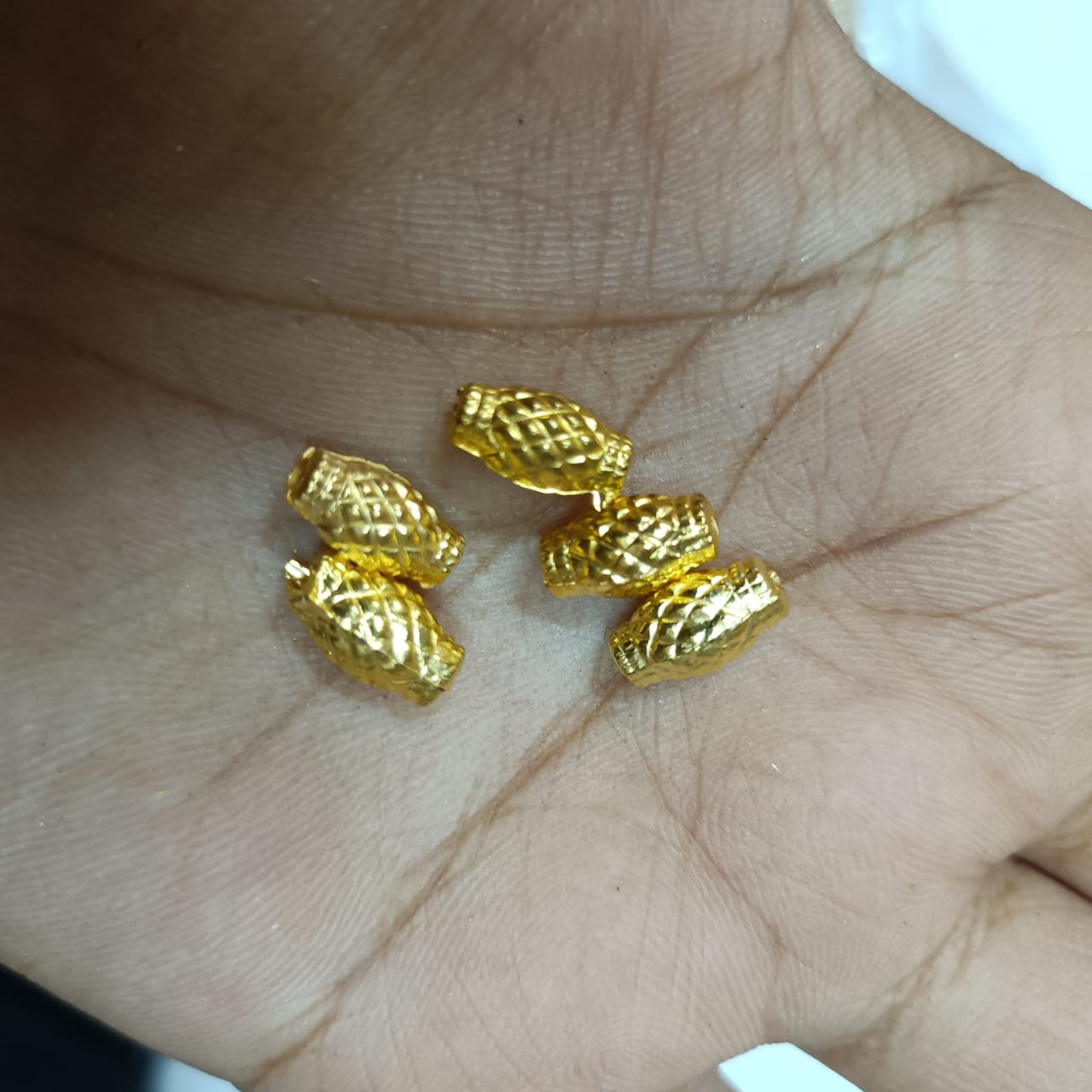 Bright Gold Plastic CCB Beads for Saree Tassels, Jewelry Making, and Embroidery (50g Pack)
