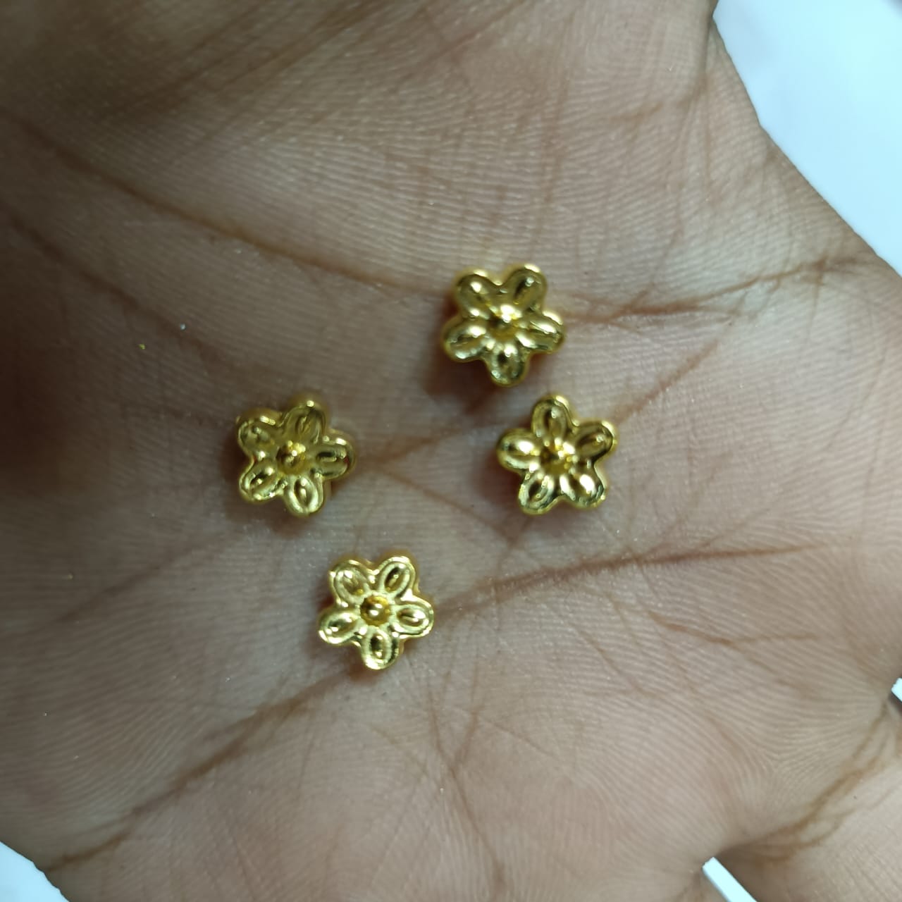 Bright Gold Plastic CCB Beads for Saree Tassels, Jewelry Making, and Embroidery (50g Pack)