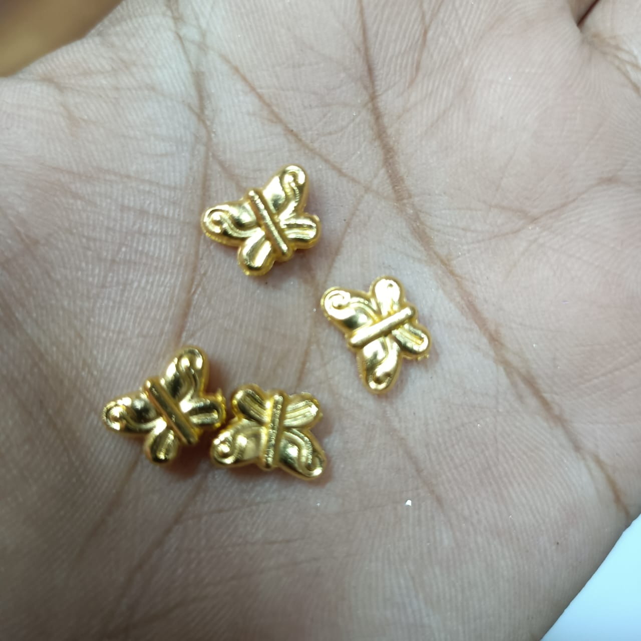 Bright Gold Plastic CCB Beads for Saree Tassels, Jewelry Making, and Embroidery (50g Pack)