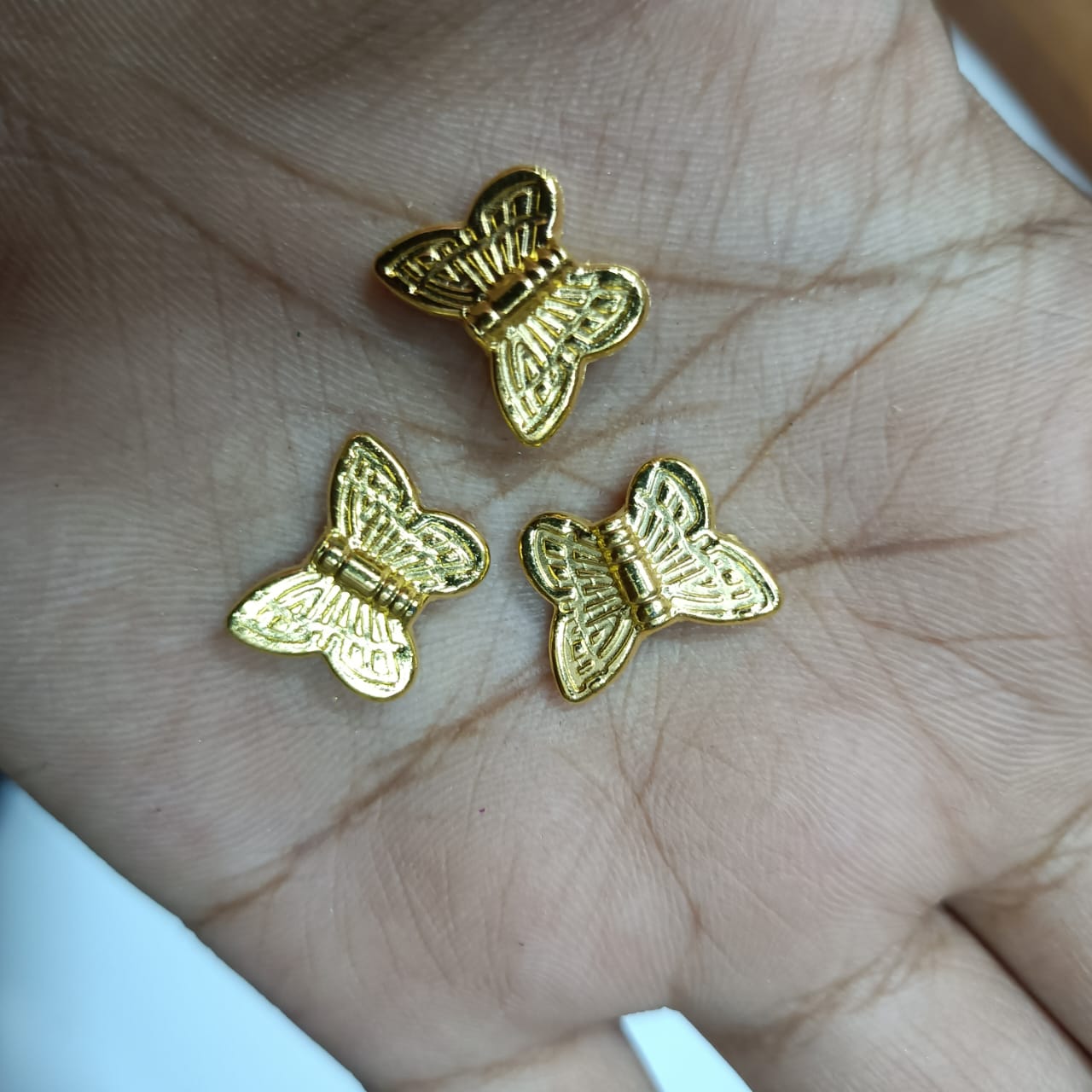 Bright Gold Plastic CCB Beads for Saree Tassels, Jewelry Making, and Embroidery (50g Pack)