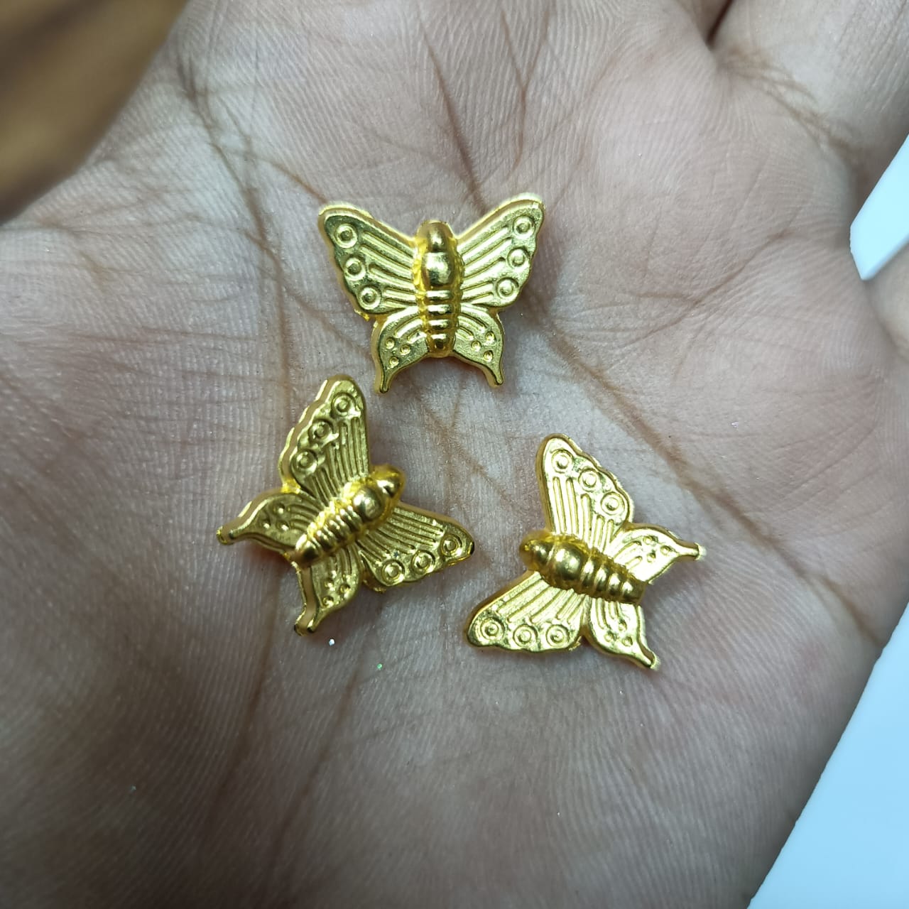 Bright Gold Plastic CCB Beads for Saree Tassels, Jewelry Making, and Embroidery (50g Pack)