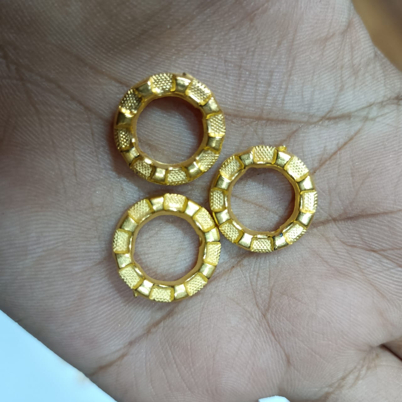 Bright Gold Plastic CCB Beads for Saree Tassels, Jewelry Making, and Embroidery (50g Pack)