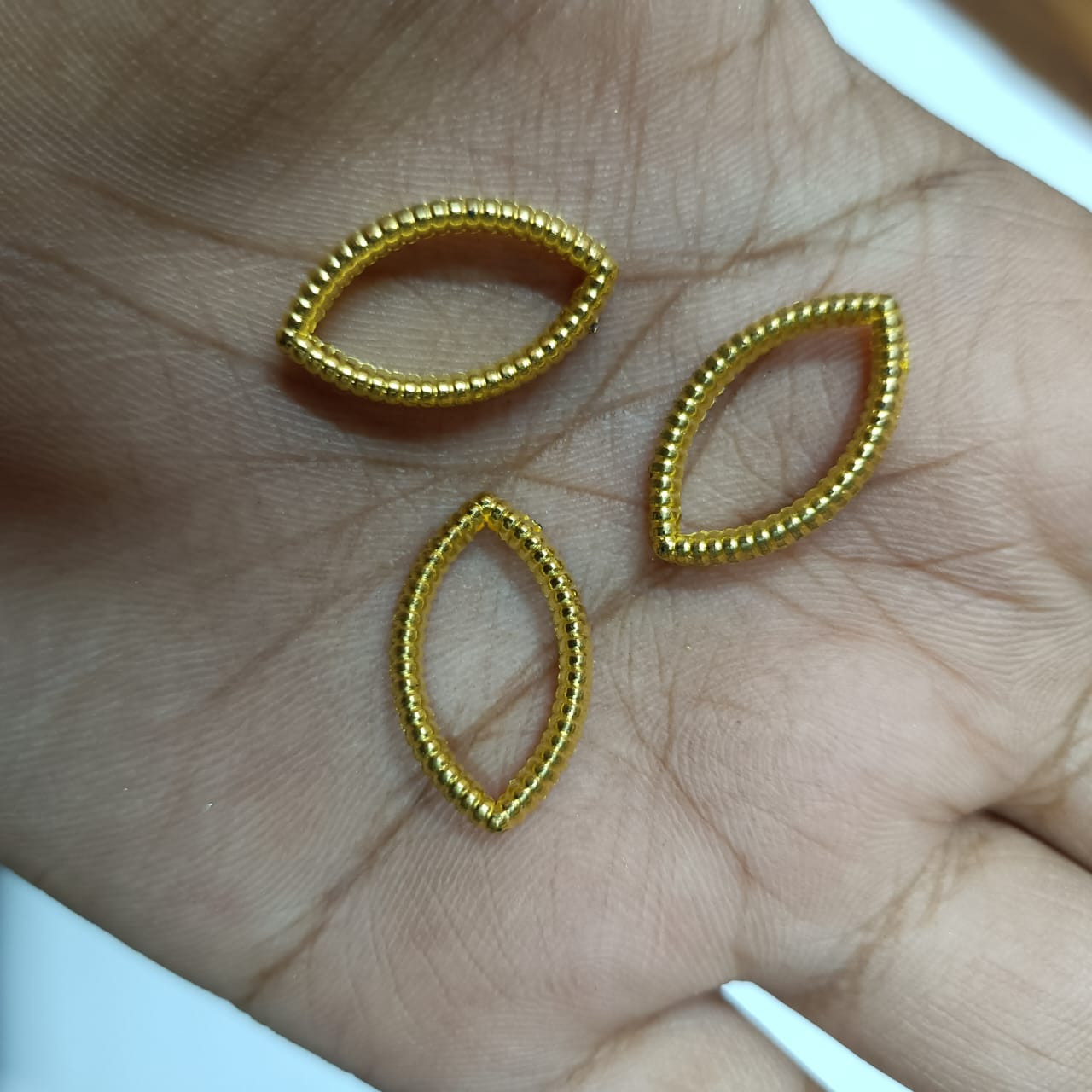 Bright Gold Plastic CCB Beads for Saree Tassels, Jewelry Making, and Embroidery (50g Pack)