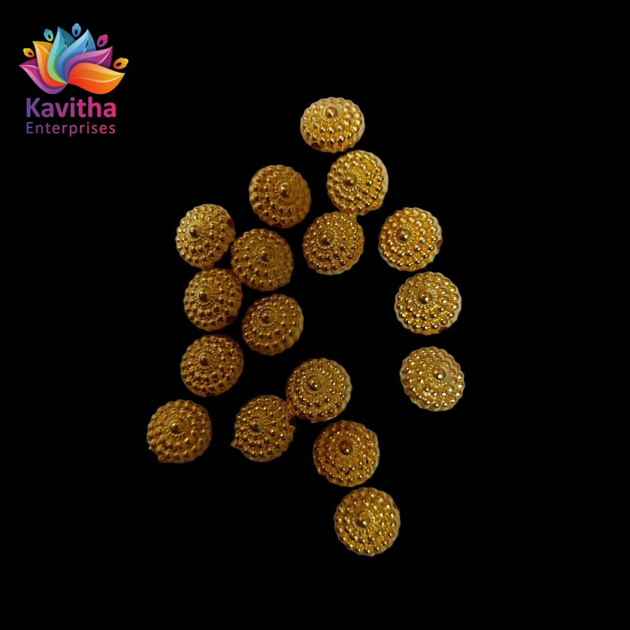 Bright Gold Plastic CCB Beads for Saree Tassels, Jewelry Making, and Embroidery (50g Pack)