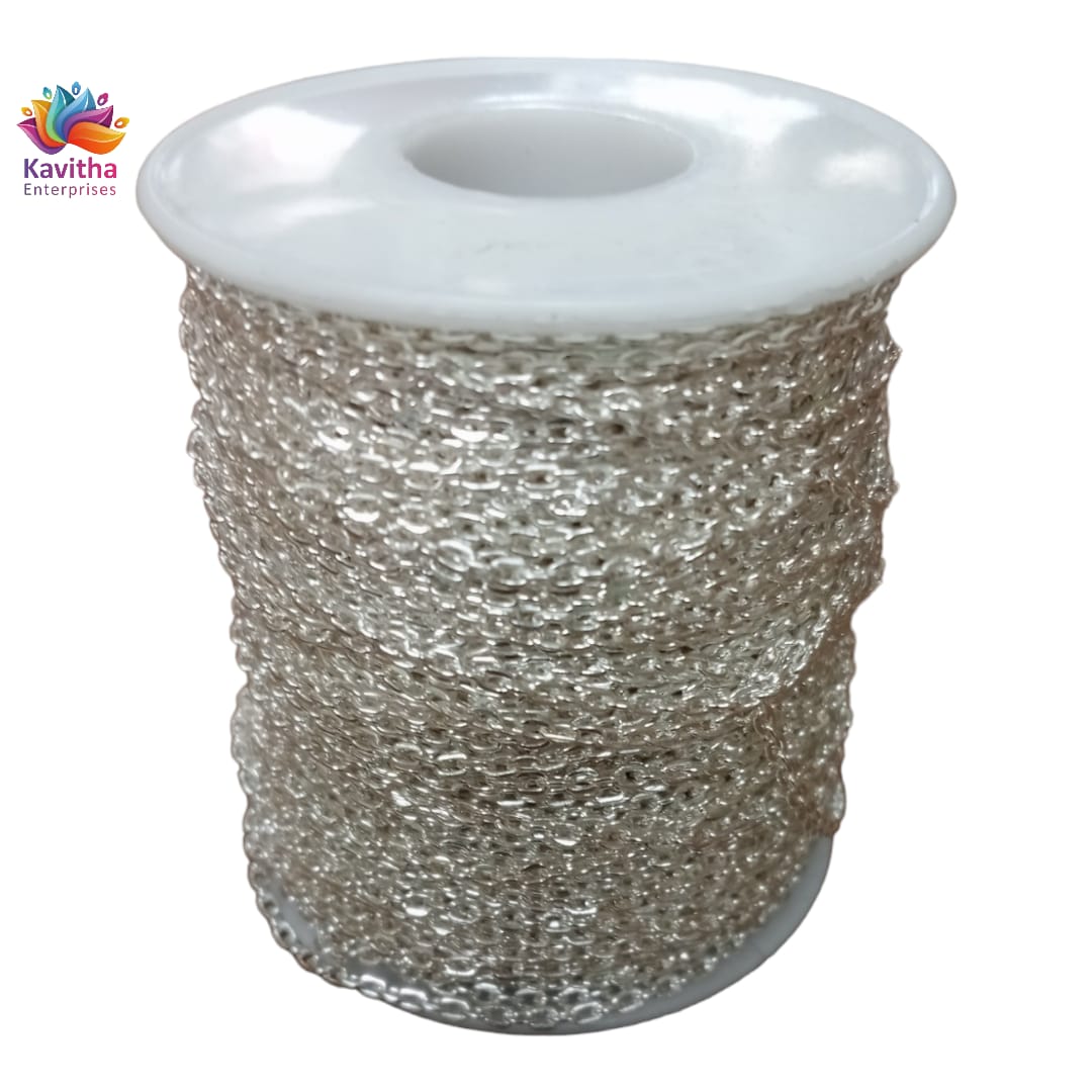 Gold/Silver Chain Link Necklace Twisted Cross Chain Cable Link Chain for DIY Jewelry Making Bracelet Necklace ( pack of 1 meter )/ ( pack of 5 meter )