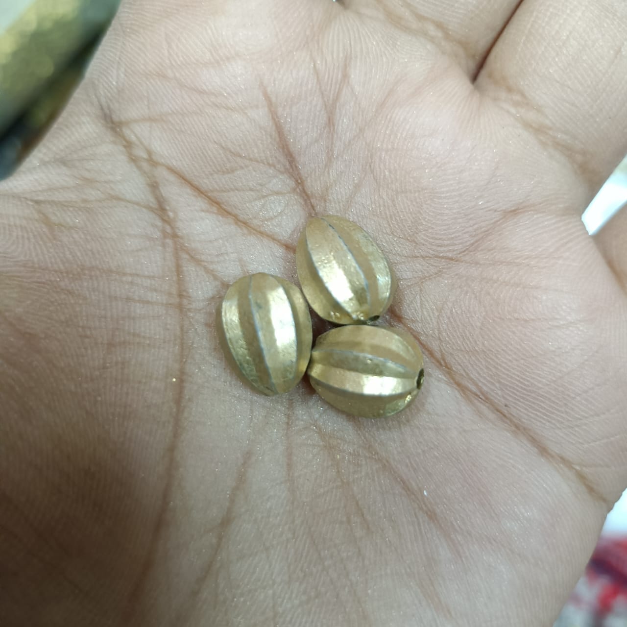 Acrylic Dull Gold Beads for Embroidery, Saree Tassels, and Jewelry Making (Pack of 50 grams)