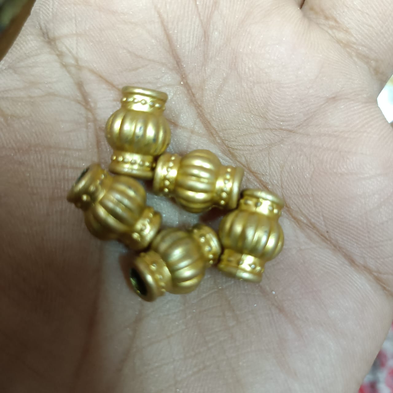 Acrylic Dull Gold Beads for Embroidery, Saree Tassels, and Jewelry Making (Pack of 50 grams)