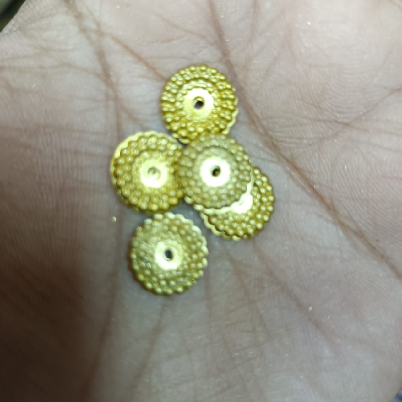 Acrylic Dull Gold Beads for Embroidery, Saree Tassels, and Jewelry Making (Pack of 50 grams)