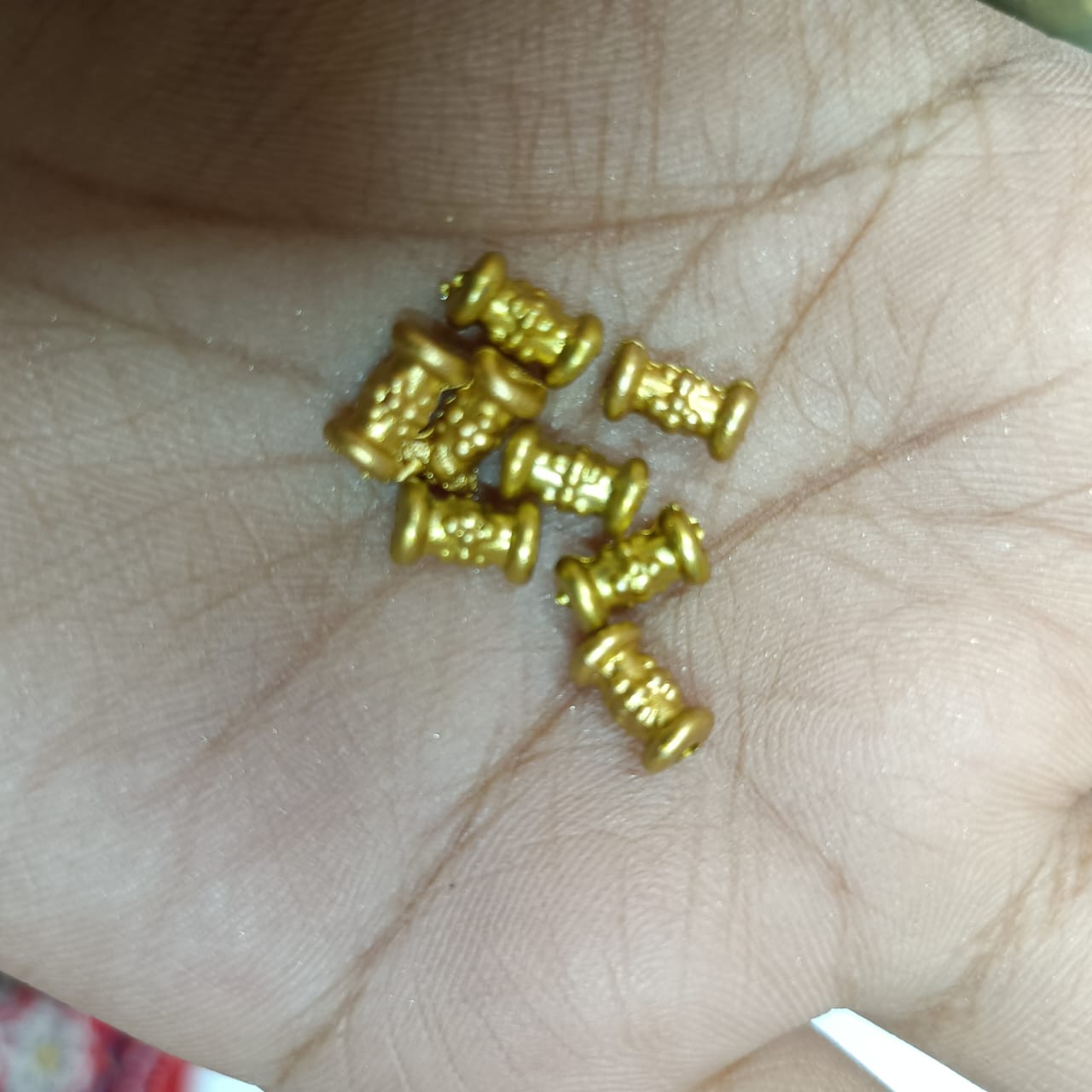Acrylic Dull Gold Beads for Embroidery, Saree Tassels, and Jewelry Making (Pack of 50 grams)