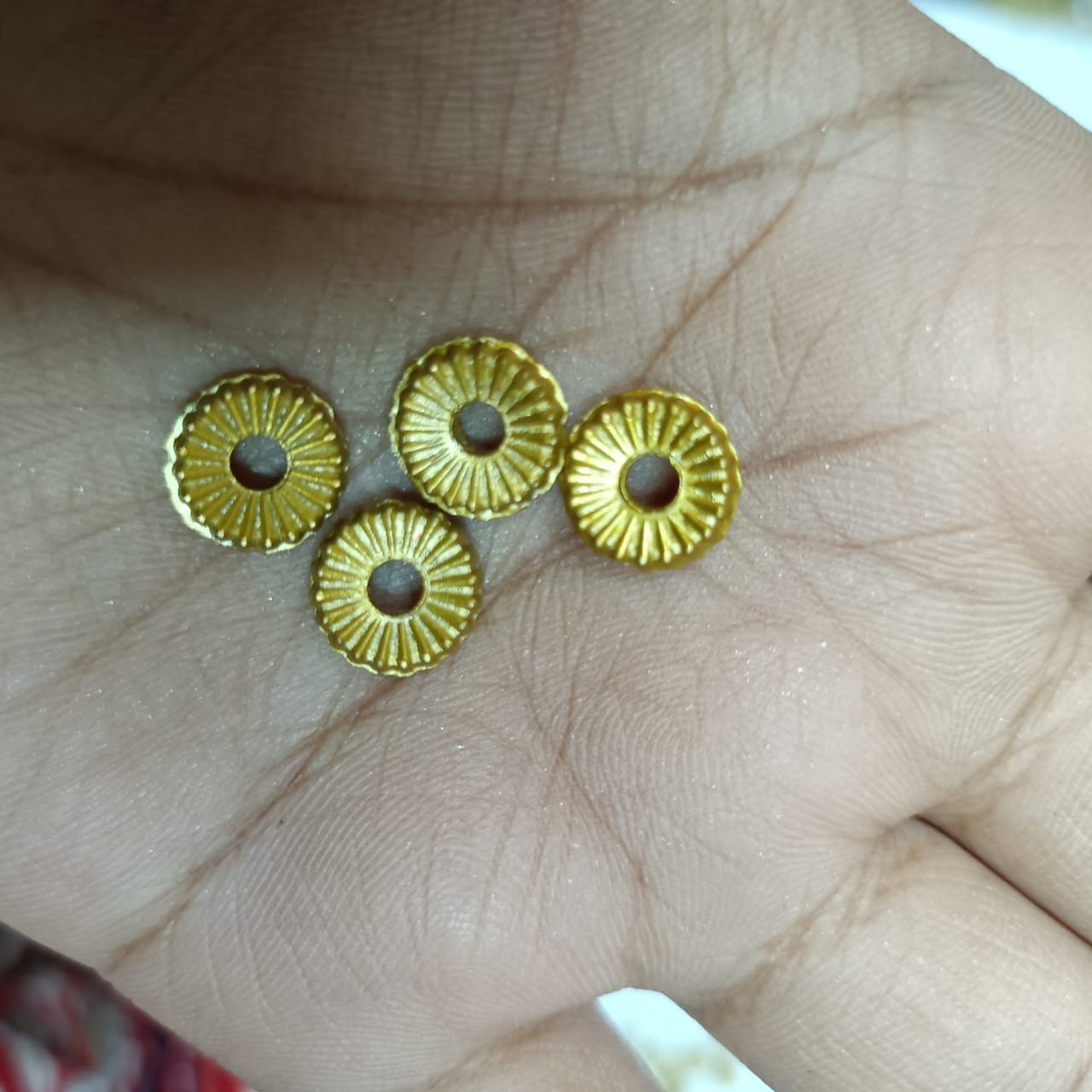 Acrylic Dull Gold Beads for Embroidery, Saree Tassels, and Jewelry Making (Pack of 50 grams)