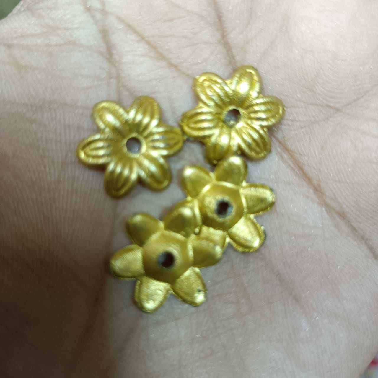 Acrylic Dull Gold Beads for Embroidery, Saree Tassels, and Jewelry Making (Pack of 50 grams)