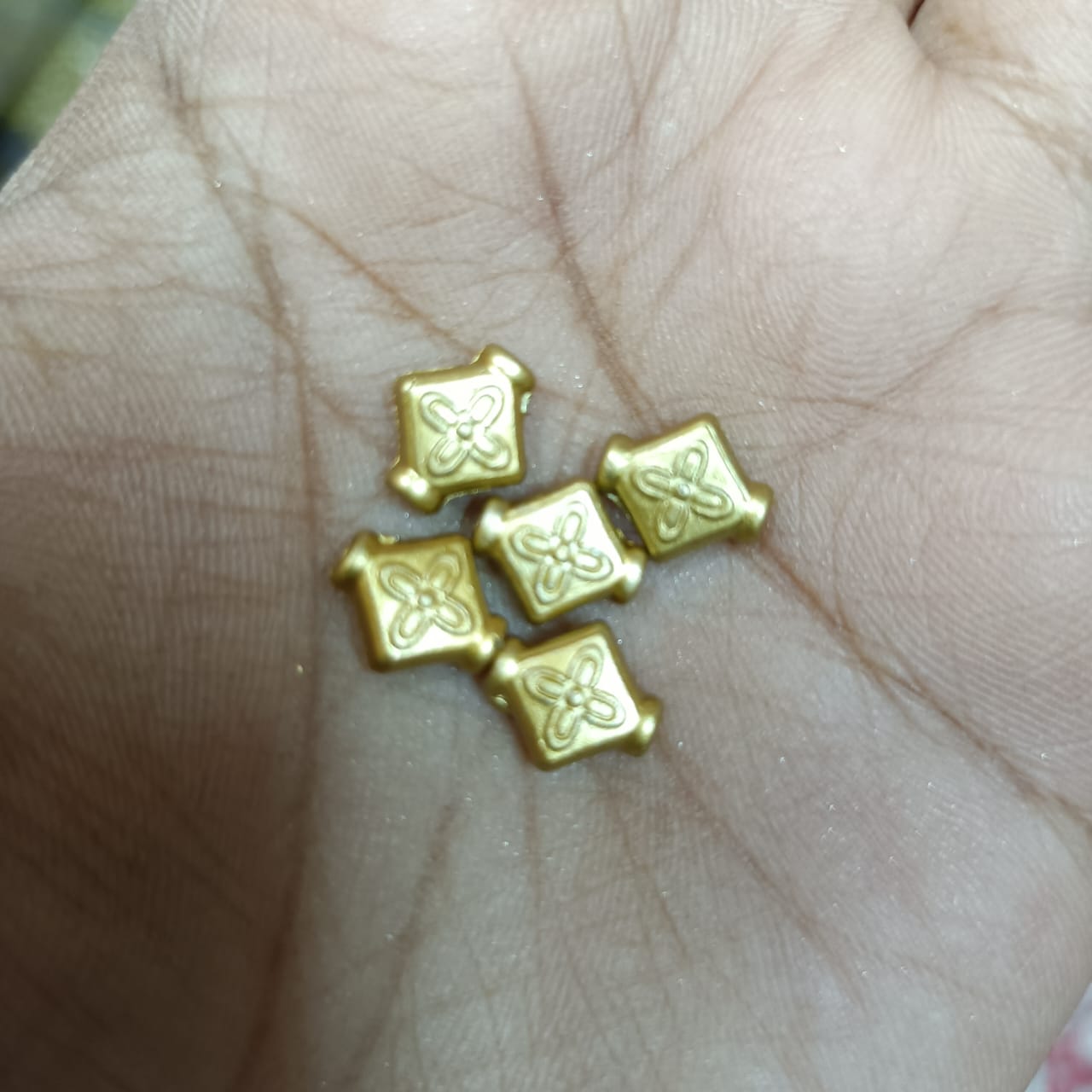 Acrylic Dull Gold Beads for Embroidery, Saree Tassels, and Jewelry Making (Pack of 50 grams)