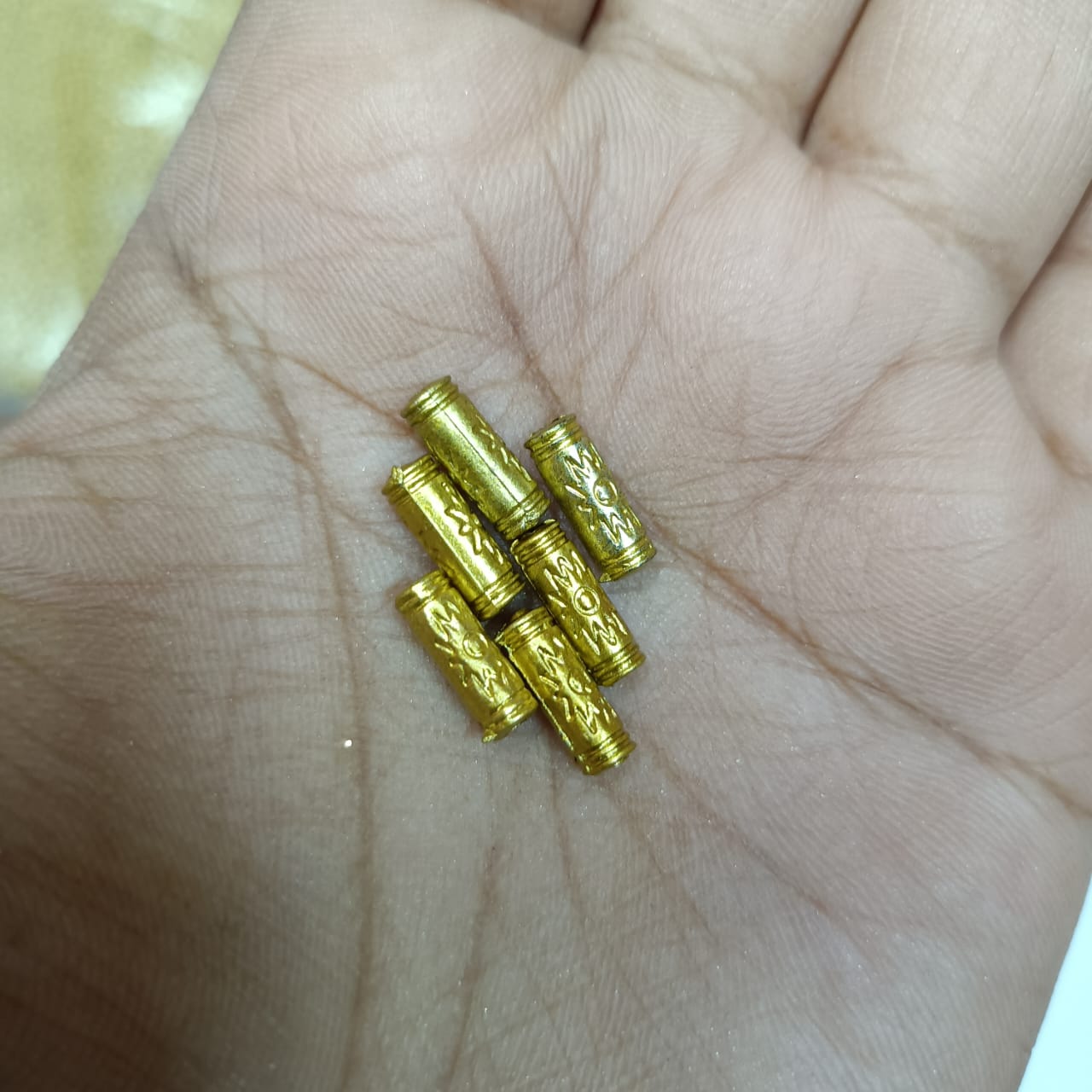 Acrylic Dull Gold Beads for Embroidery, Saree Tassels, and Jewelry Making (Pack of 50 grams)