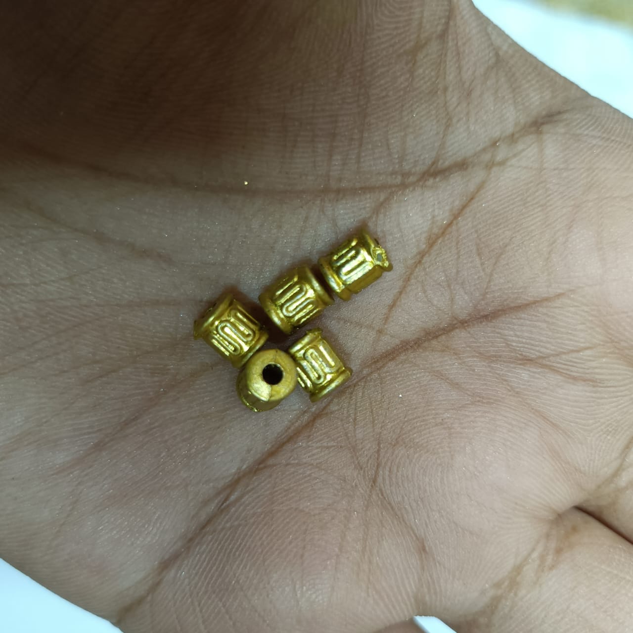 Acrylic Dull Gold Beads for Embroidery, Saree Tassels, and Jewelry Making (Pack of 50 grams)