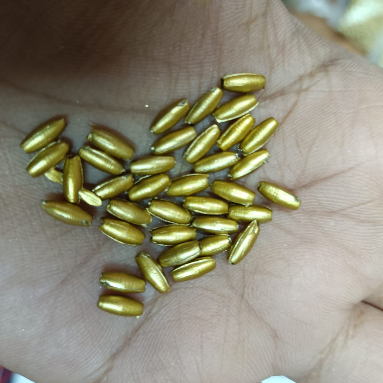 Acrylic Dull Gold Beads for Embroidery, Saree Tassels, and Jewelry Making (Pack of 50 grams)