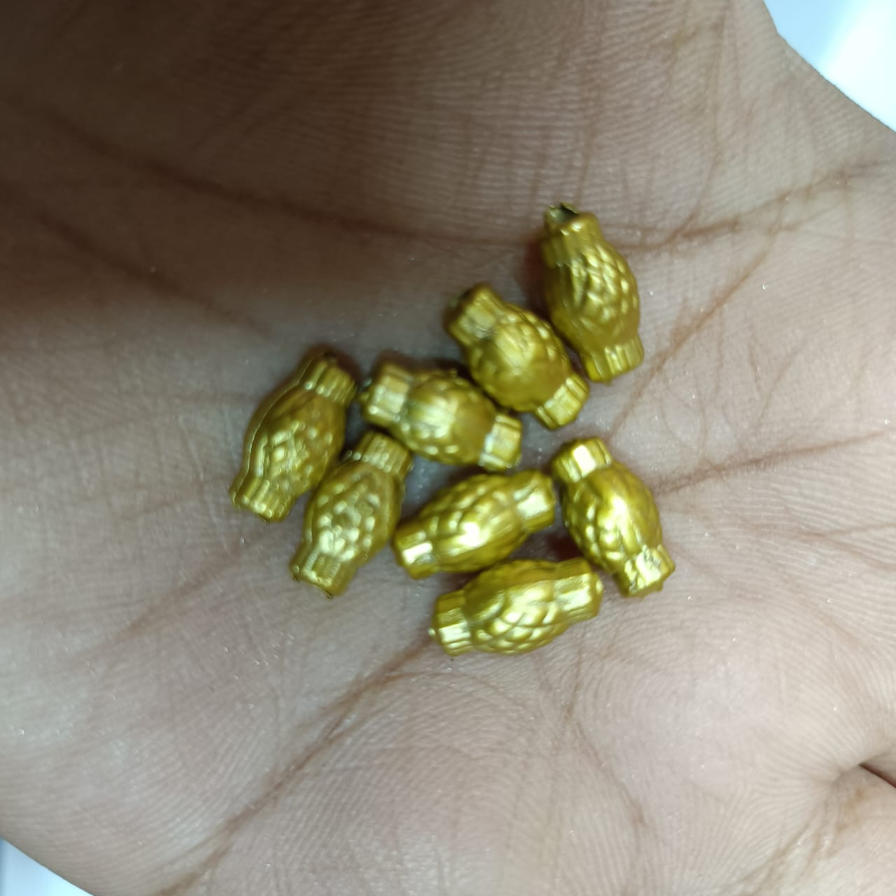 Acrylic Dull Gold Beads for Embroidery, Saree Tassels, and Jewelry Making (Pack of 50 grams)