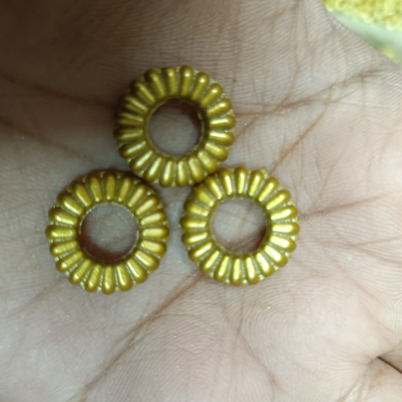 Acrylic Dull Gold Beads for Embroidery, Saree Tassels, and Jewelry Making (Pack of 50 grams)