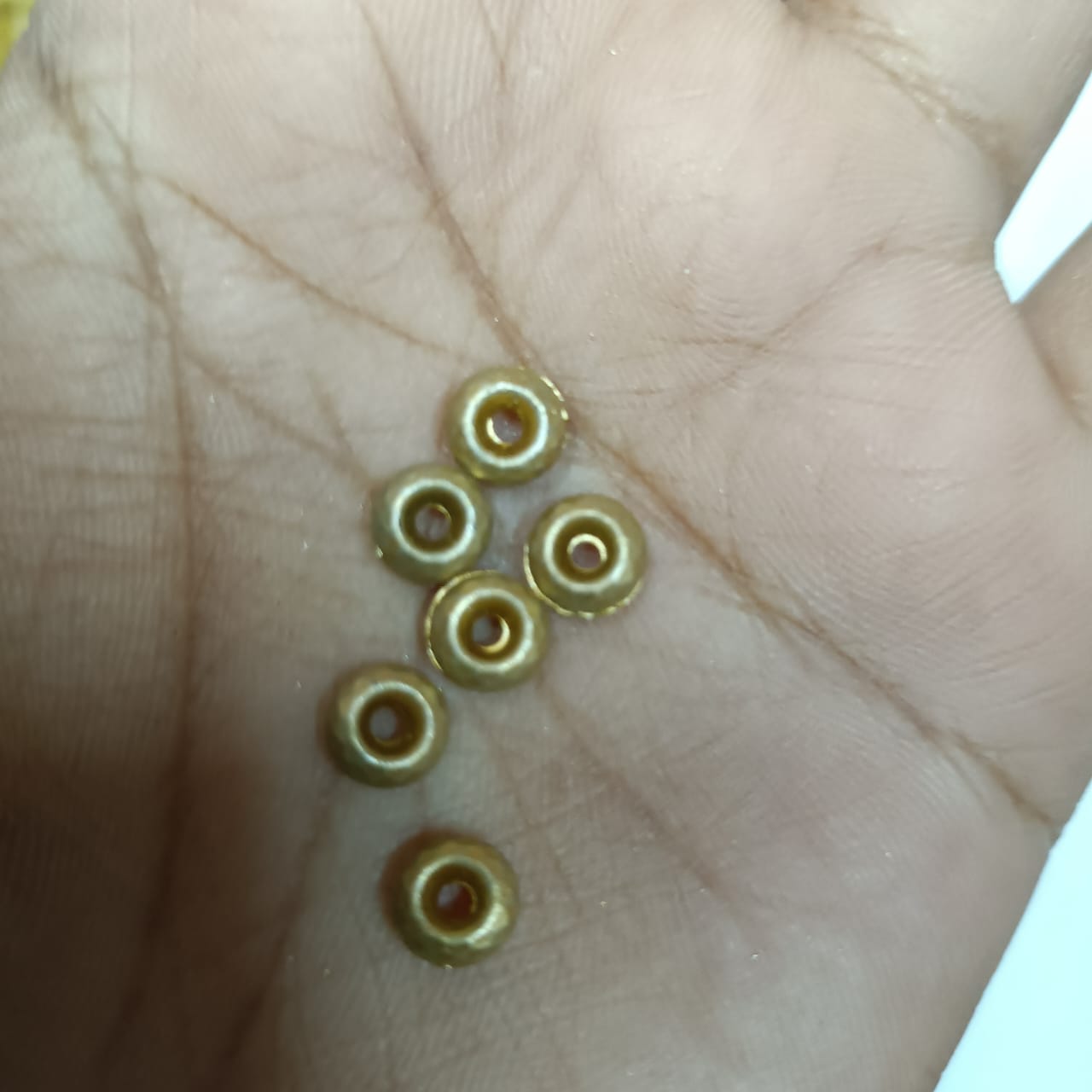Acrylic Dull Gold Beads for Embroidery, Saree Tassels, and Jewelry Making (Pack of 50 grams)