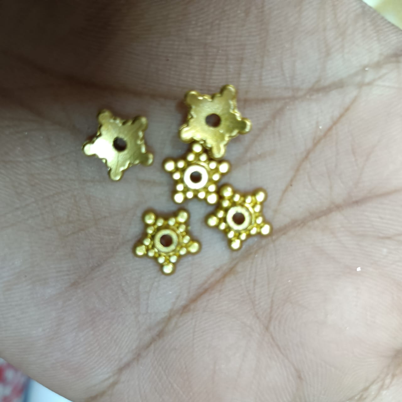 Acrylic Dull Gold Beads for Embroidery, Saree Tassels, and Jewelry Making (Pack of 50 grams)