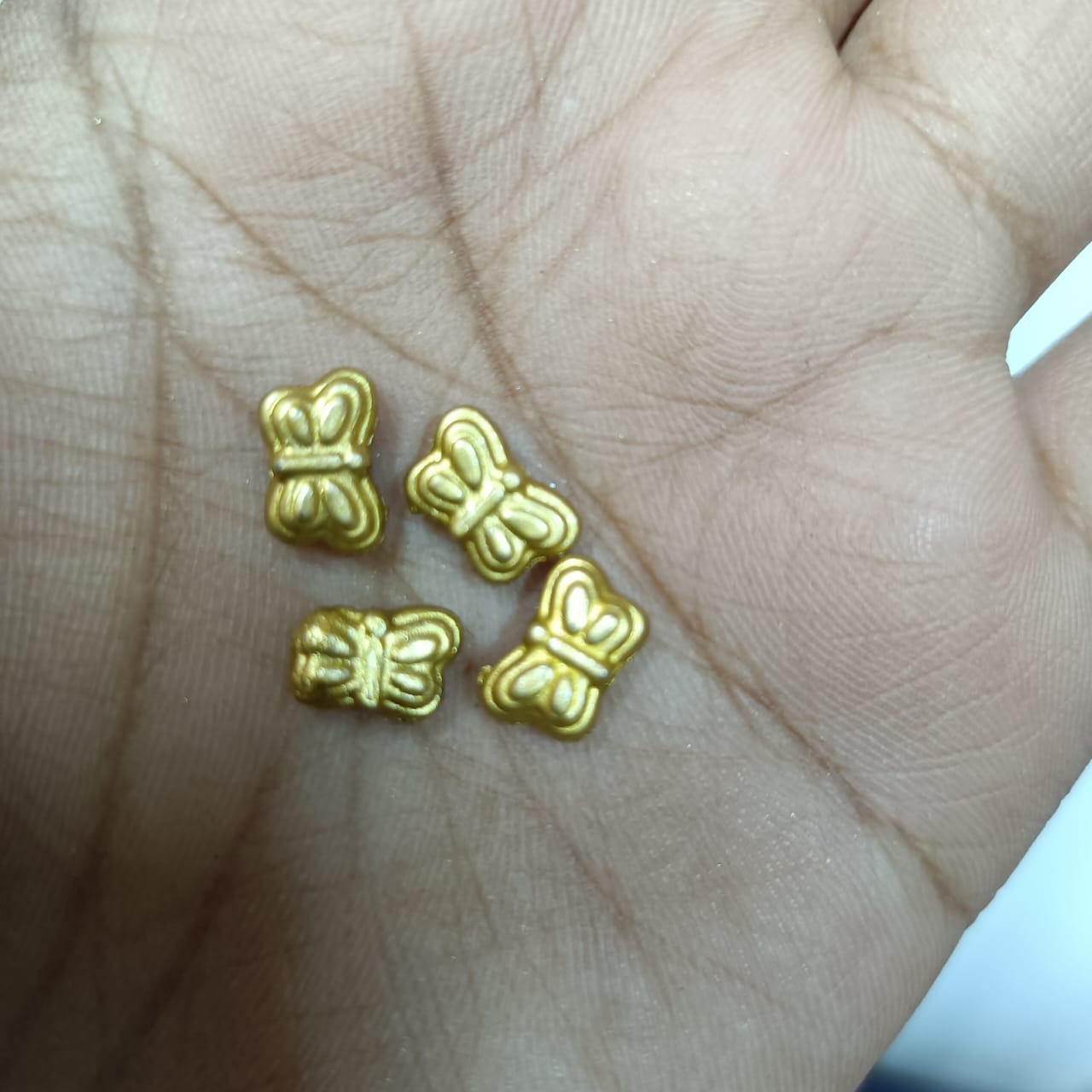 Acrylic Dull Gold Beads for Embroidery, Saree Tassels, and Jewelry Making (Pack of 50 grams)