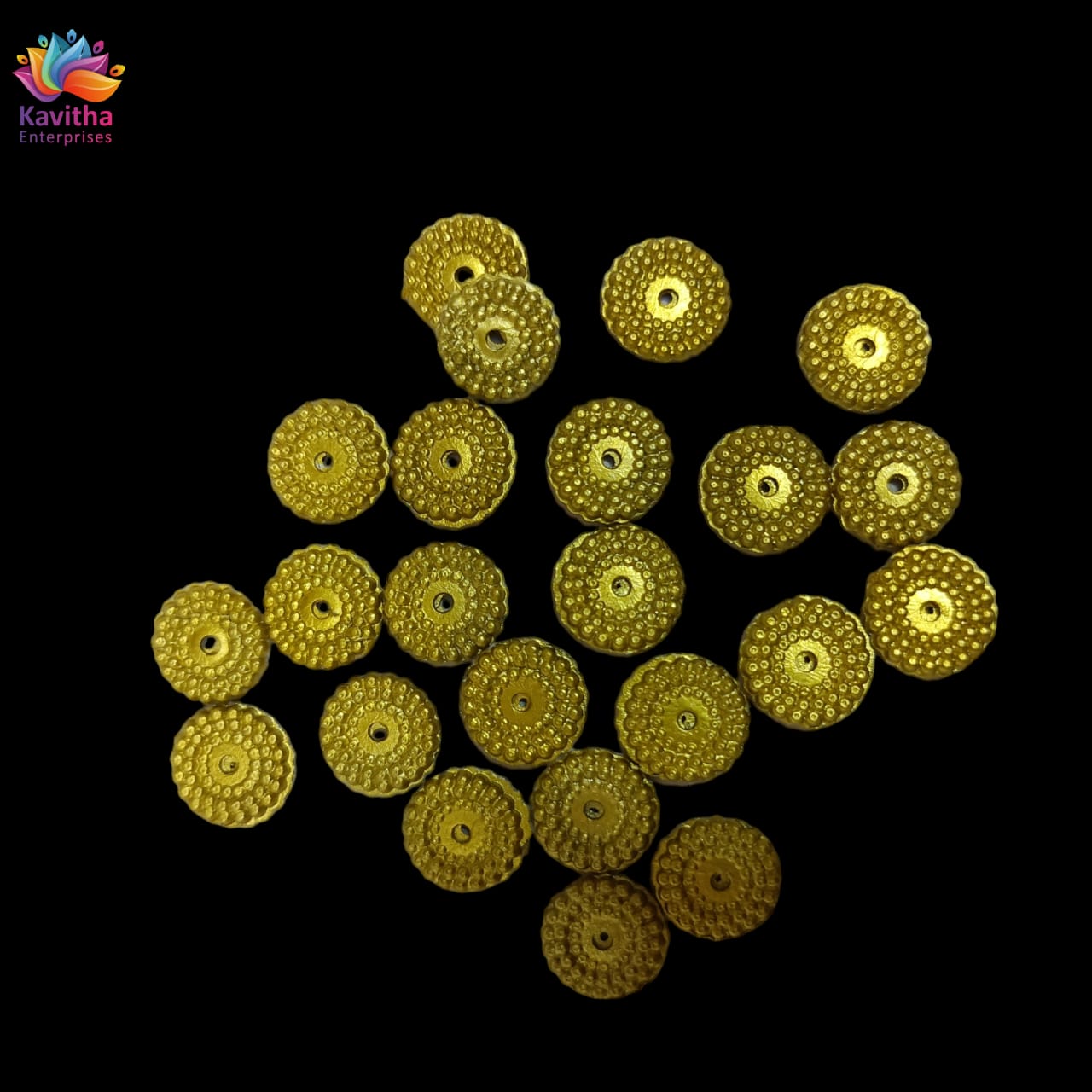 Acrylic Dull Gold Beads for Embroidery, Saree Tassels, and Jewelry Making (Pack of 50 grams)