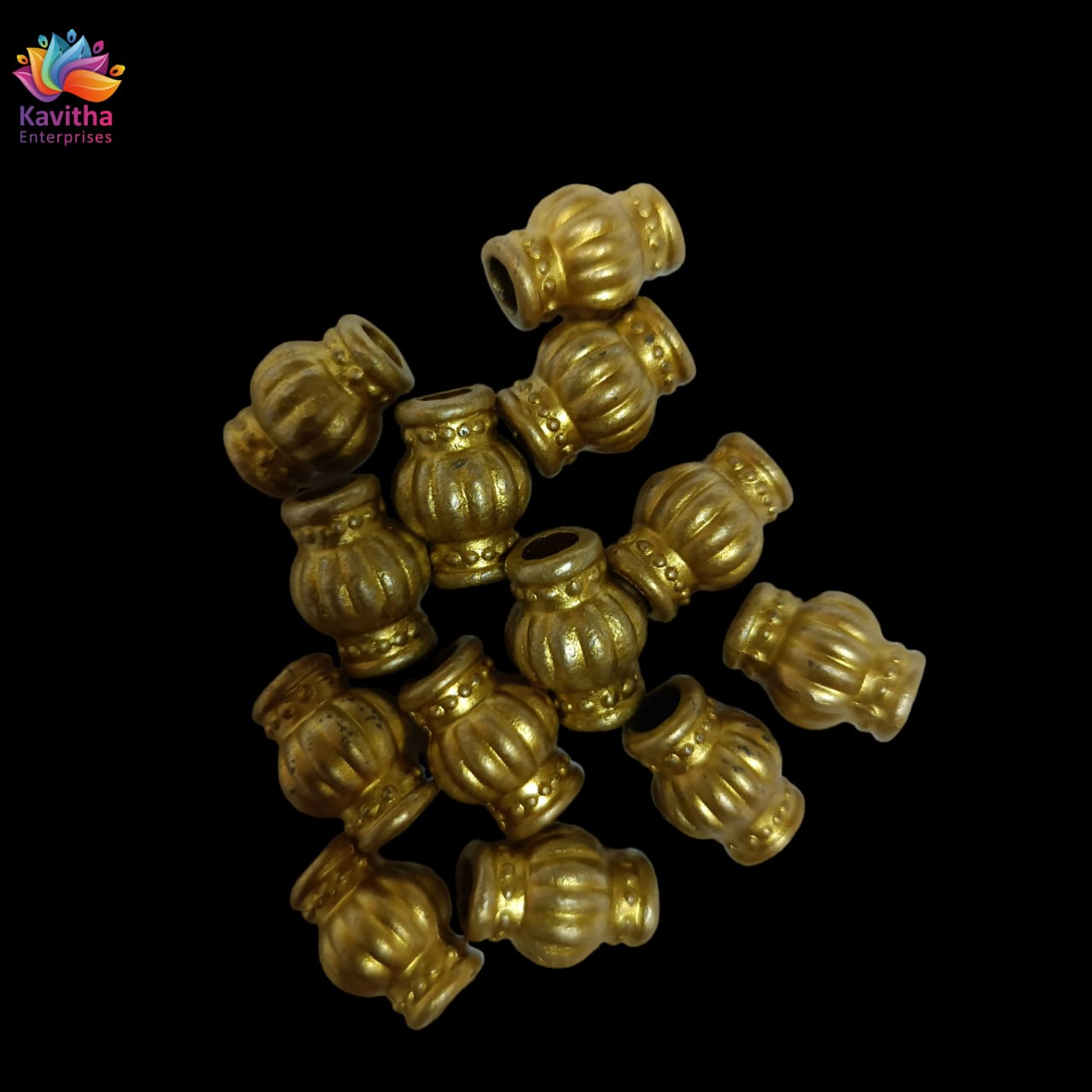 Acrylic Dull Gold Beads for Embroidery, Saree Tassels, and Jewelry Making (Pack of 50 grams)