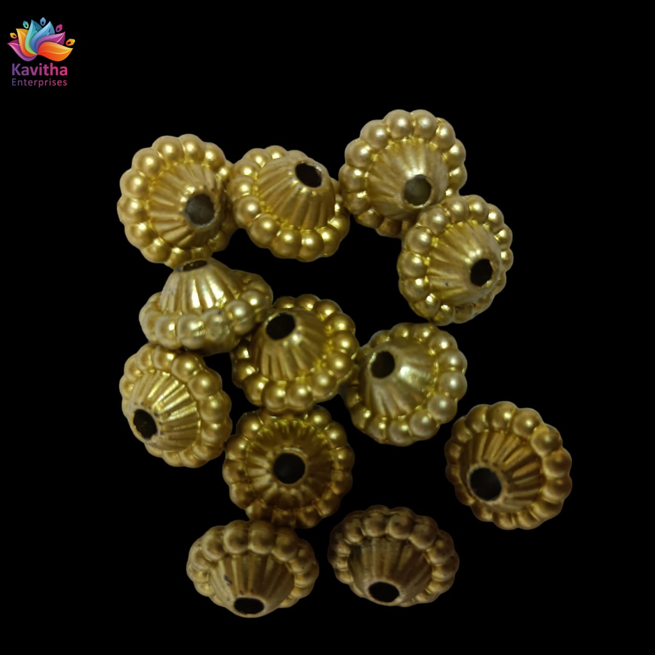 Acrylic Dull Gold Beads for Embroidery, Saree Tassels, and Jewelry Making (Pack of 50 grams)