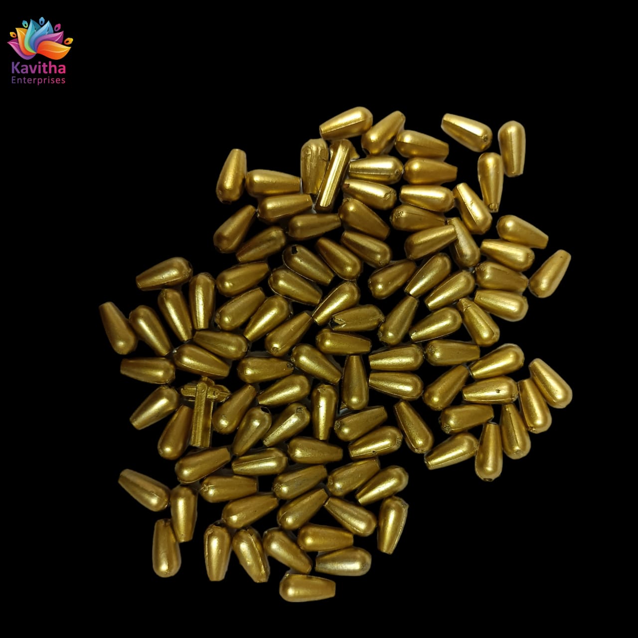 Acrylic Dull Gold Beads for Embroidery, Saree Tassels, and Jewelry Making (Pack of 50 grams)