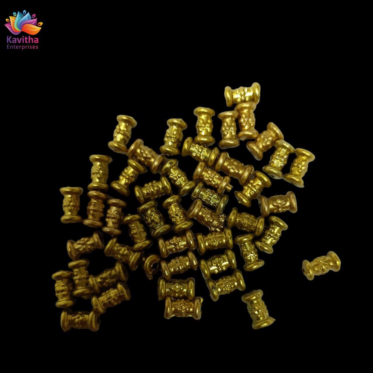 Acrylic Dull Gold Beads for Embroidery, Saree Tassels, and Jewelry Making (Pack of 50 grams)