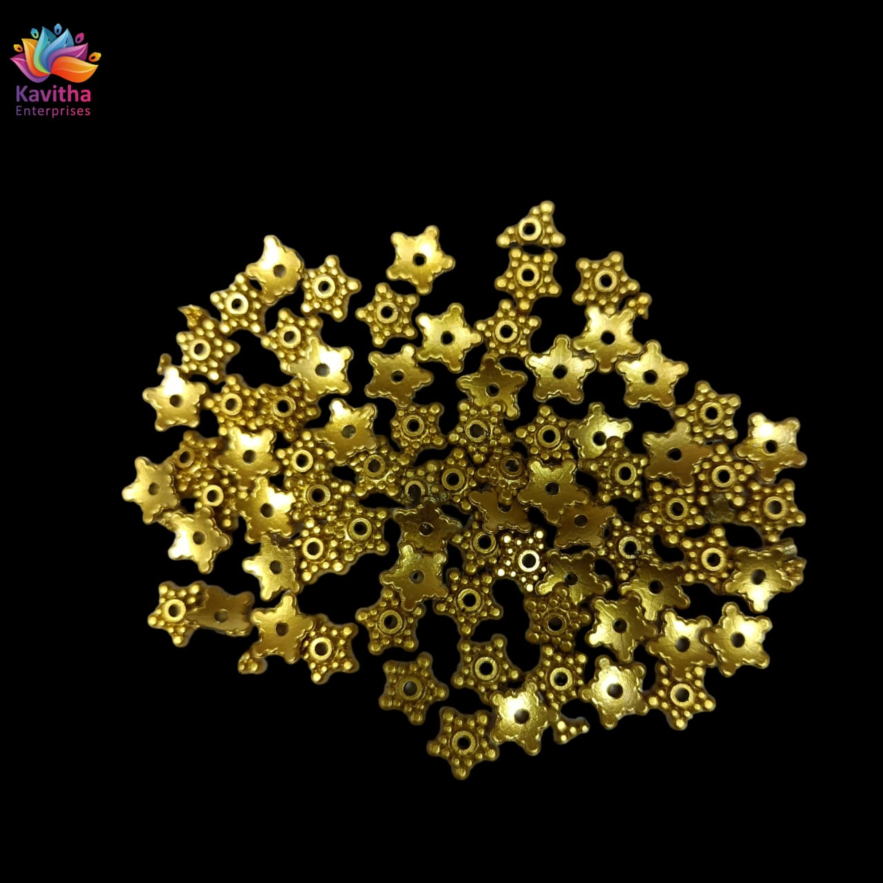 Acrylic Dull Gold Beads for Embroidery, Saree Tassels, and Jewelry Making (Pack of 50 grams)