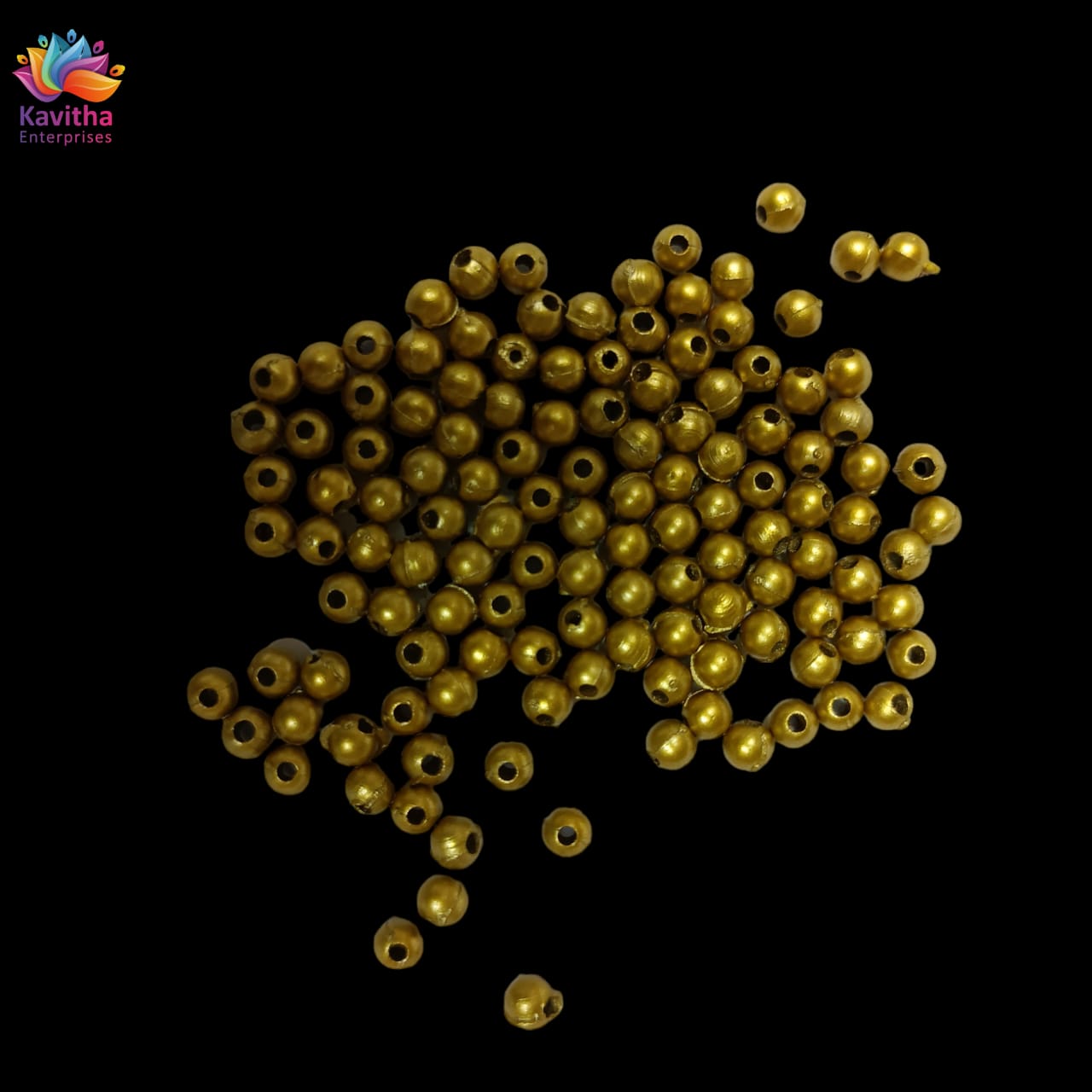 Acrylic Dull Gold Beads for Embroidery, Saree Tassels, and Jewelry Making (Pack of 50 grams)
