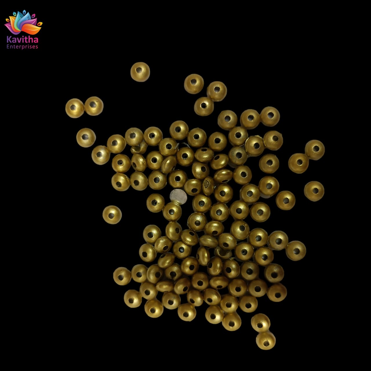 Acrylic Dull Gold Beads for Embroidery, Saree Tassels, and Jewelry Making (Pack of 50 grams)
