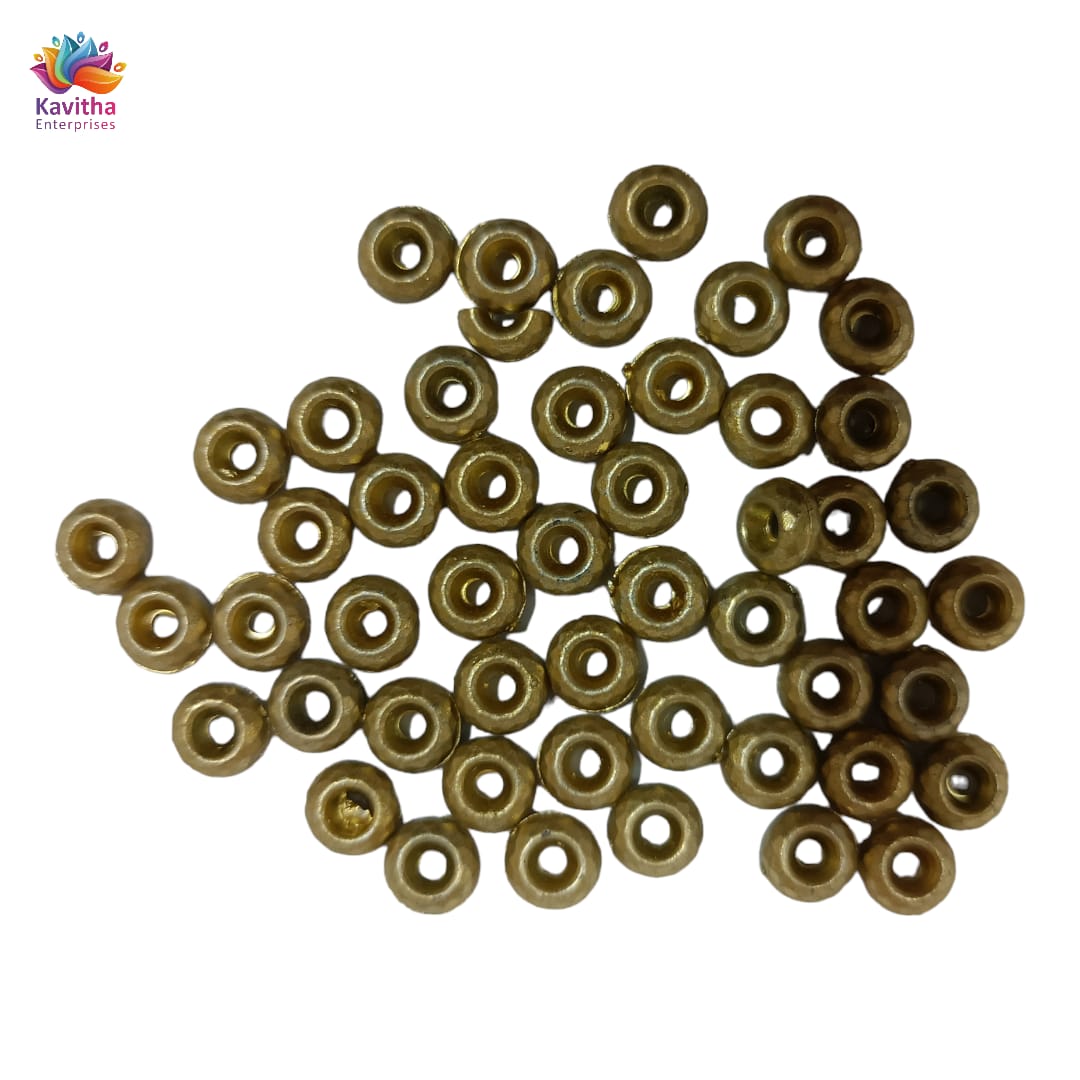 Acrylic Dull Gold Beads for Embroidery, Saree Tassels, and Jewelry Making (Pack of 50 grams)