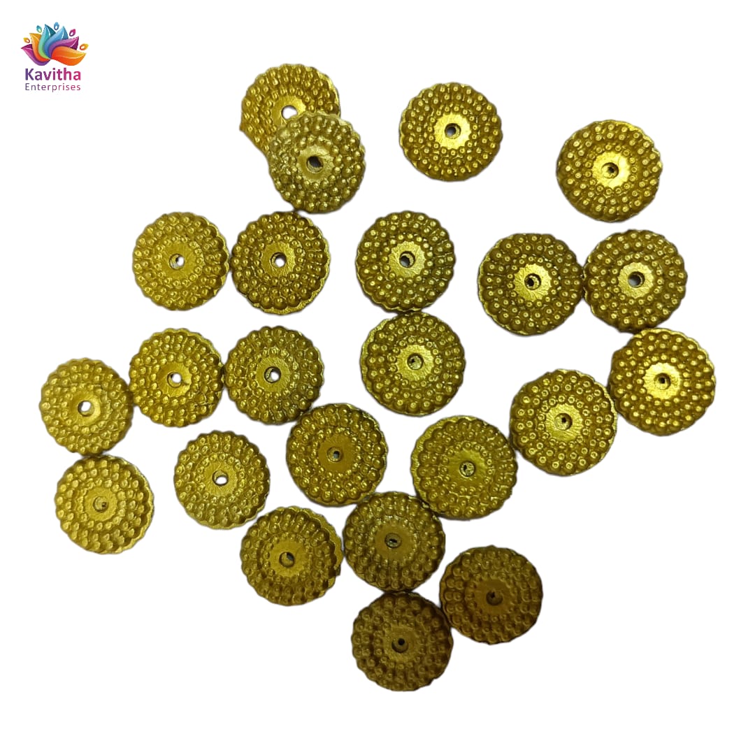 Acrylic Dull Gold Beads for Embroidery, Saree Tassels, and Jewelry Making (Pack of 50 grams)