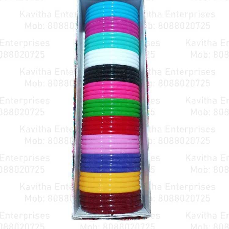 5MM Multicolour PLASTIC Bangles/kada/Patla for Silk Thread Jewelry Making ( SIZE 2/2 , 2/4 , 2/6, 2/8 ) PACK OF 48 BANGLES