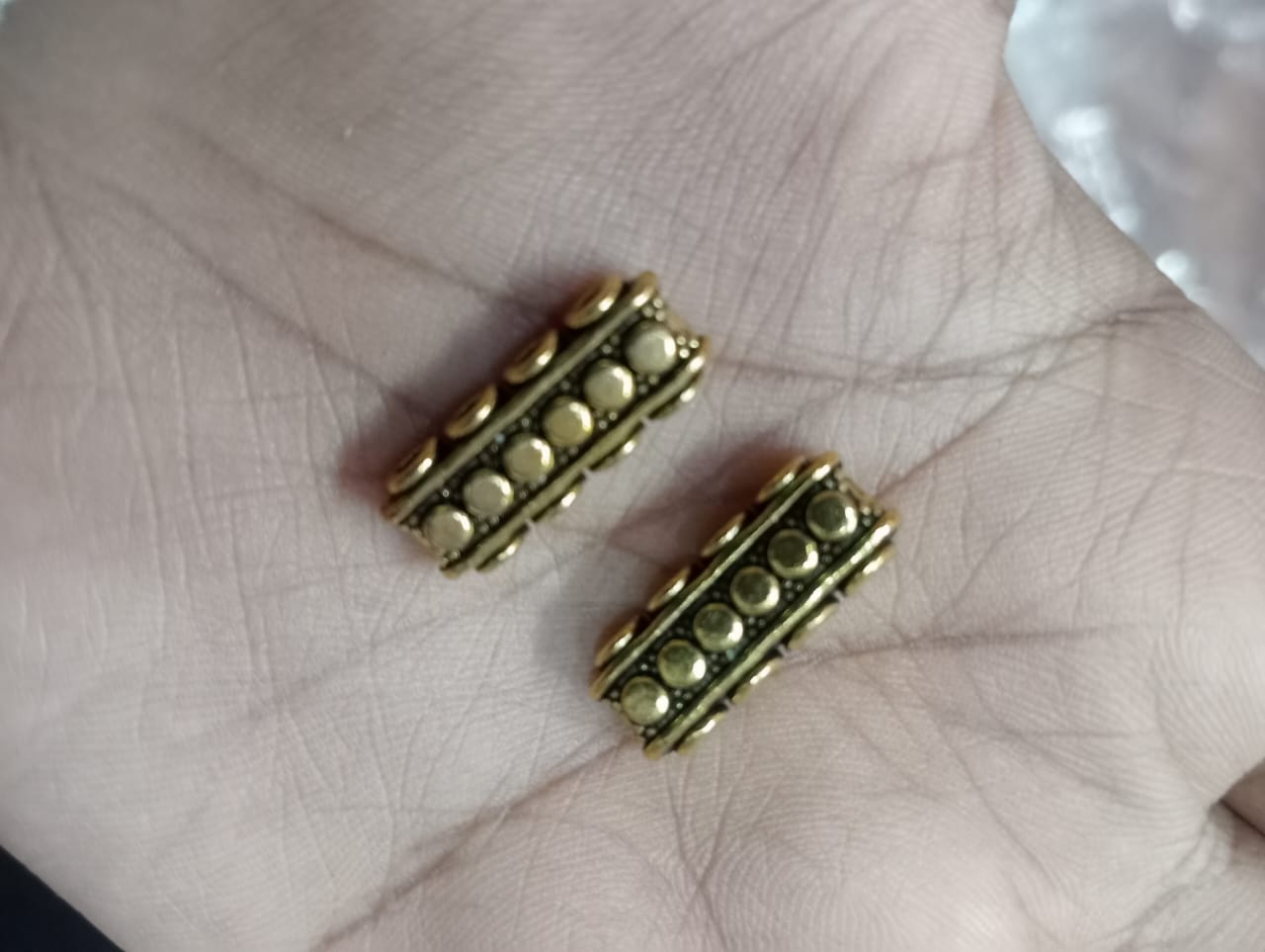 Golden 4 Hole Designer Metal Spacer Beads for Making Bracelet,Necklace,Jewelry,Embroidery Work, Art & Craft pack of 40 gram 16 pice