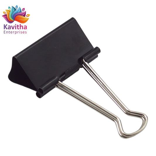 51mm clips Black Extra Large Binder  (Pack of 12) | Ideal for Aari Work Stands, Books, and More - Kavitha Enterprises