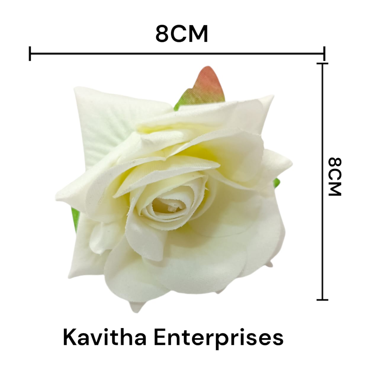 Artificial Fake Velvet Head Rose Flowers (Pack of 6) | Perfect for Diwali, Home Decor, and Anniversary Decoration - Kavitha Enterprises
