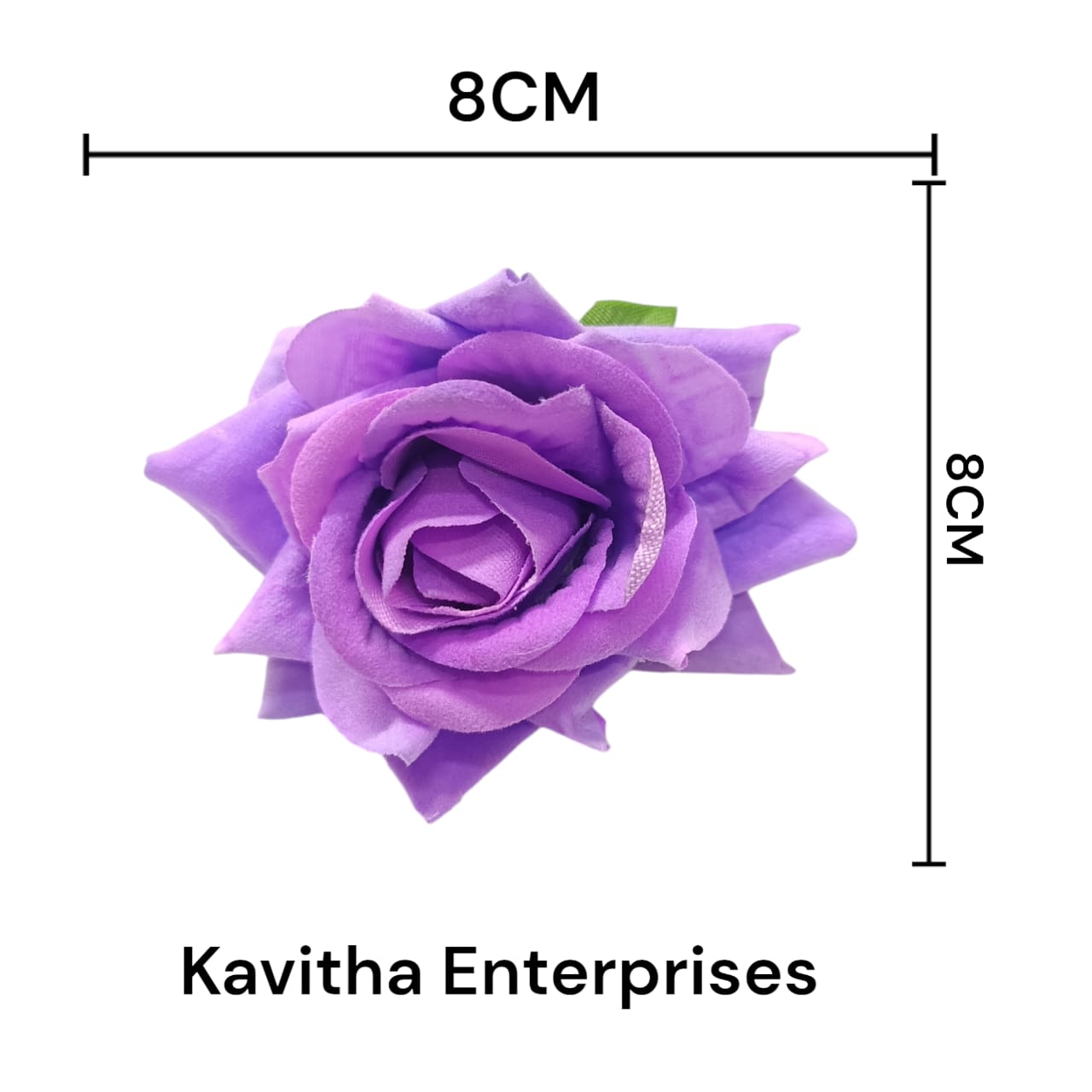 Artificial Fake Velvet Head Rose Flowers (Pack of 6) | Perfect for Diwali, Home Decor, and Anniversary Decoration - Kavitha Enterprises