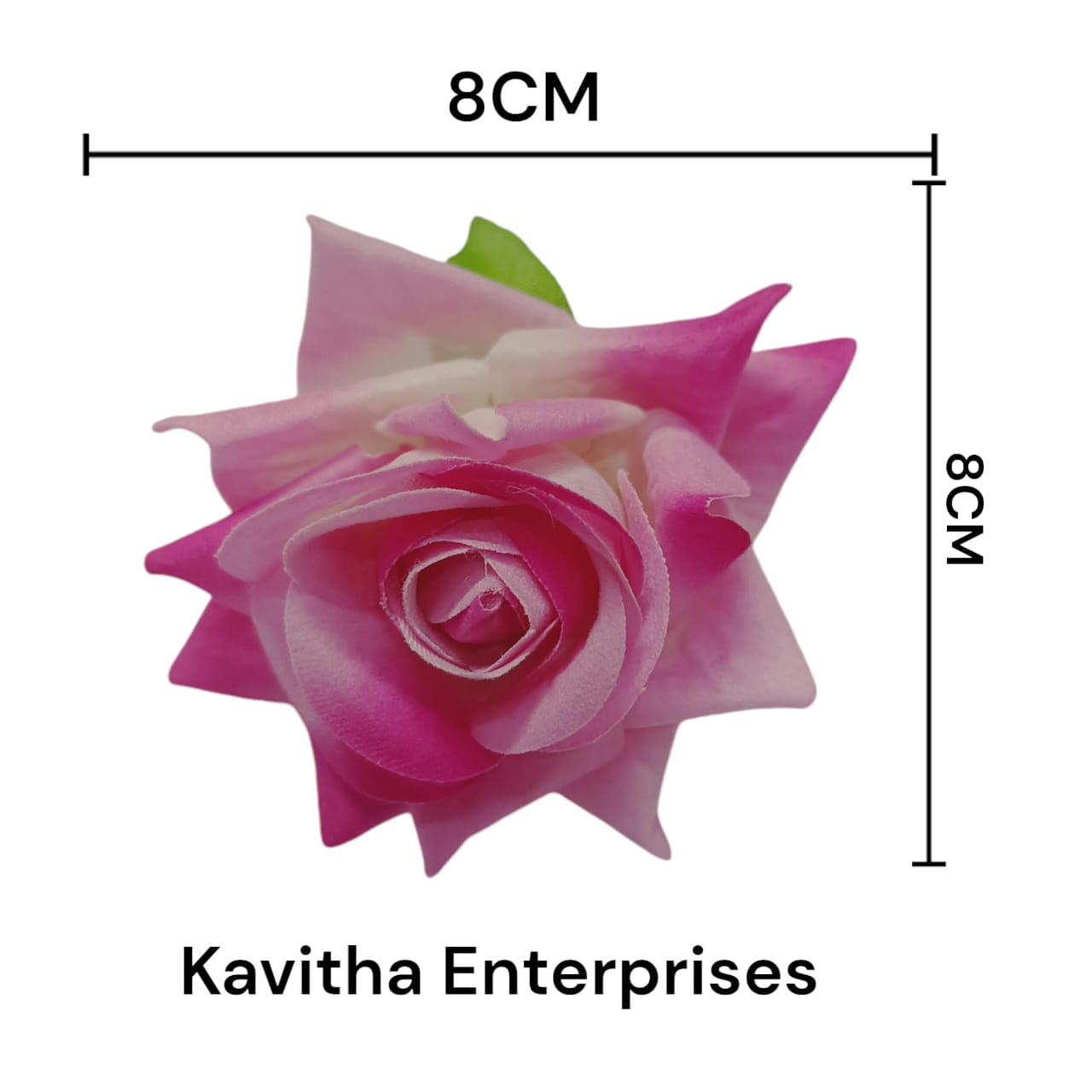 Artificial Fake Velvet Head Rose Flowers (Pack of 6) | Perfect for Diwali, Home Decor, and Anniversary Decoration - Kavitha Enterprises