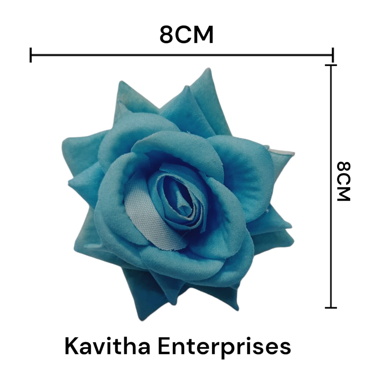 Artificial Fake Velvet Head Rose Flowers (Pack of 6) | Perfect for Diwali, Home Decor, and Anniversary Decoration - Kavitha Enterprises