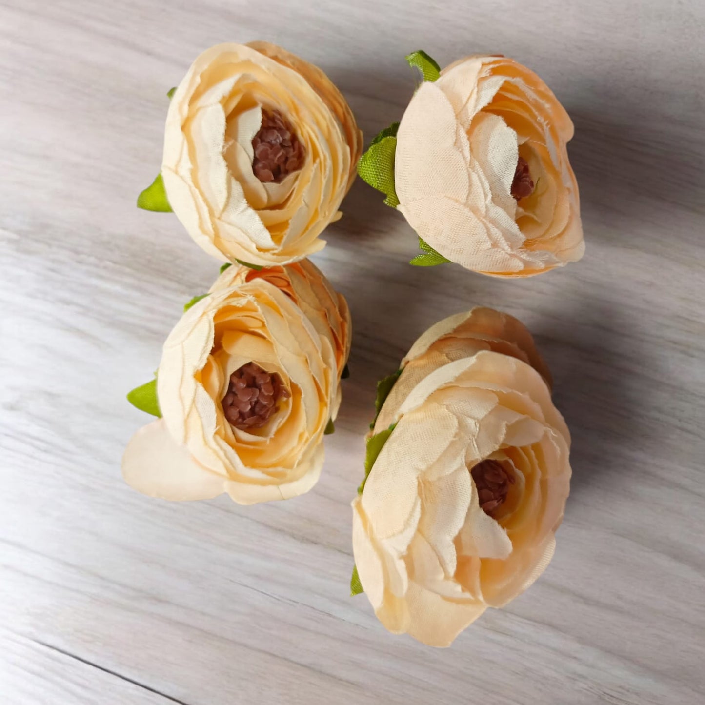 Artificial Silk Rose Flower Heads for Decoration (Pack of 6)