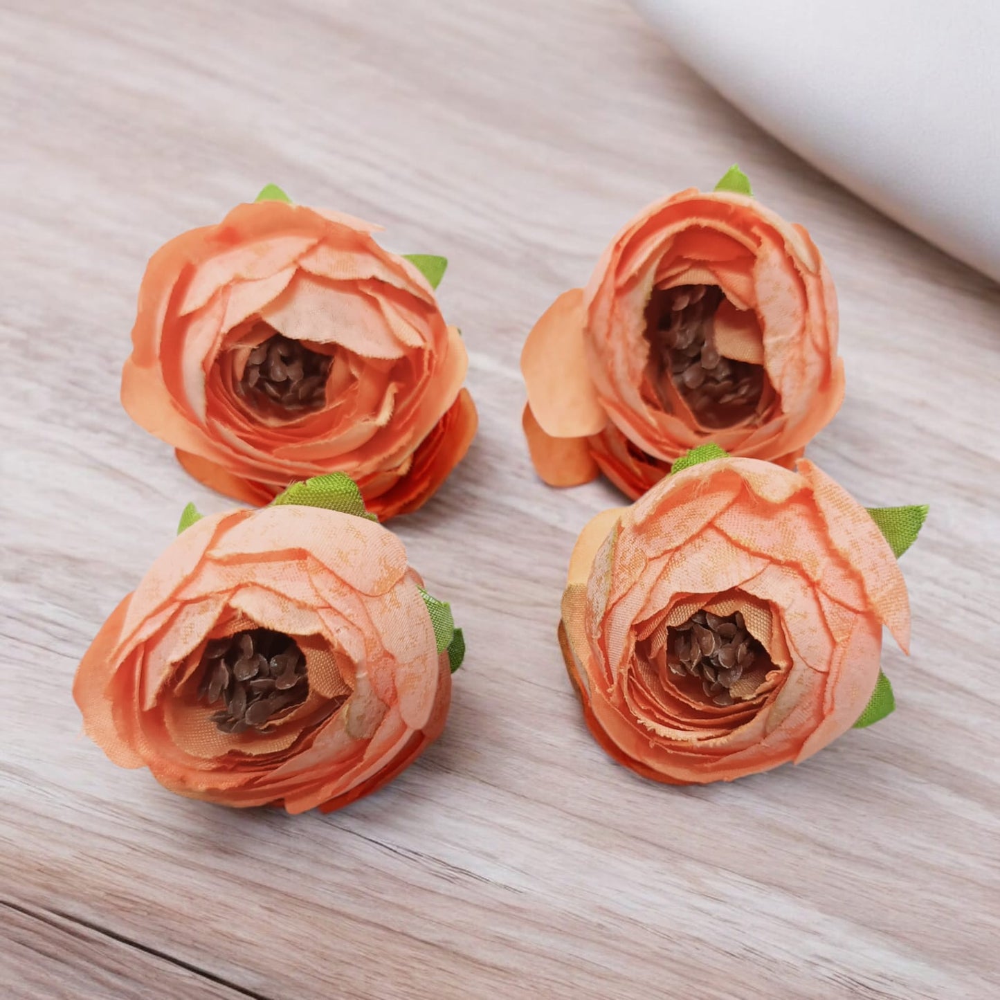 Artificial Silk Rose Flower Heads for Decoration (Pack of 6)